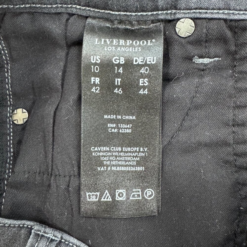 Liverpool Skinny High Rise Ankle Black Jeans Size 10 - Picture 4 of 6
